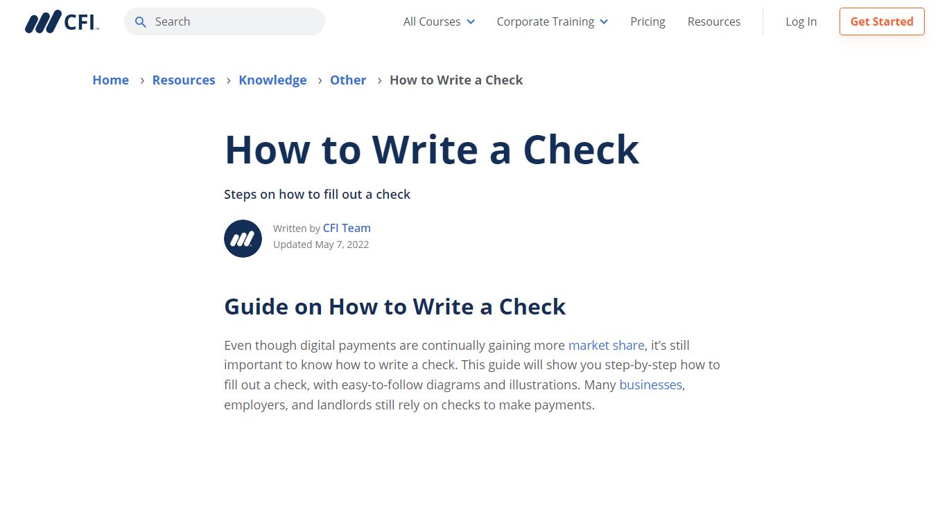 How to Write a Check - Learn How to Fill Out a Check, Example