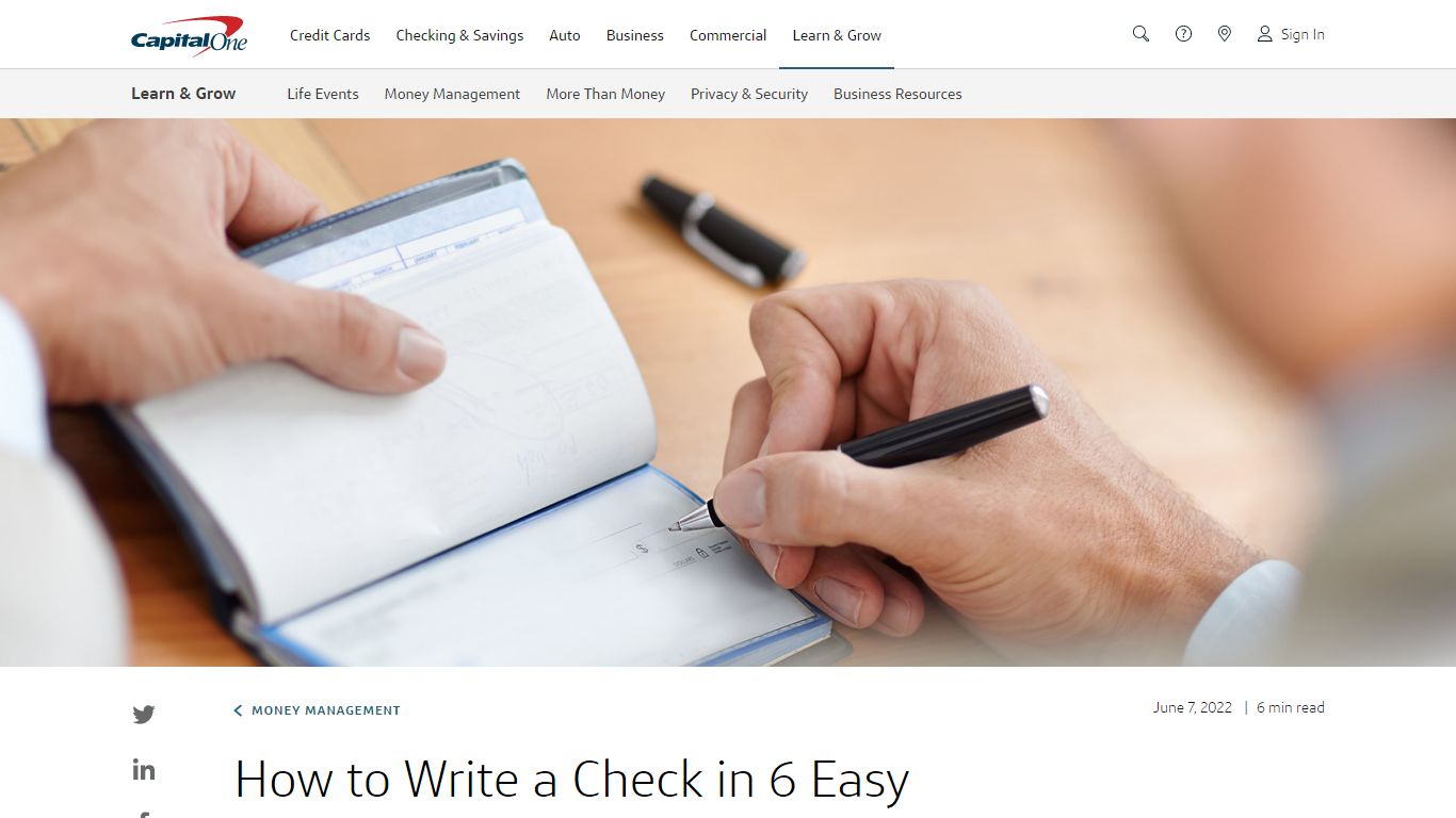 How to Write a Check | Capital One